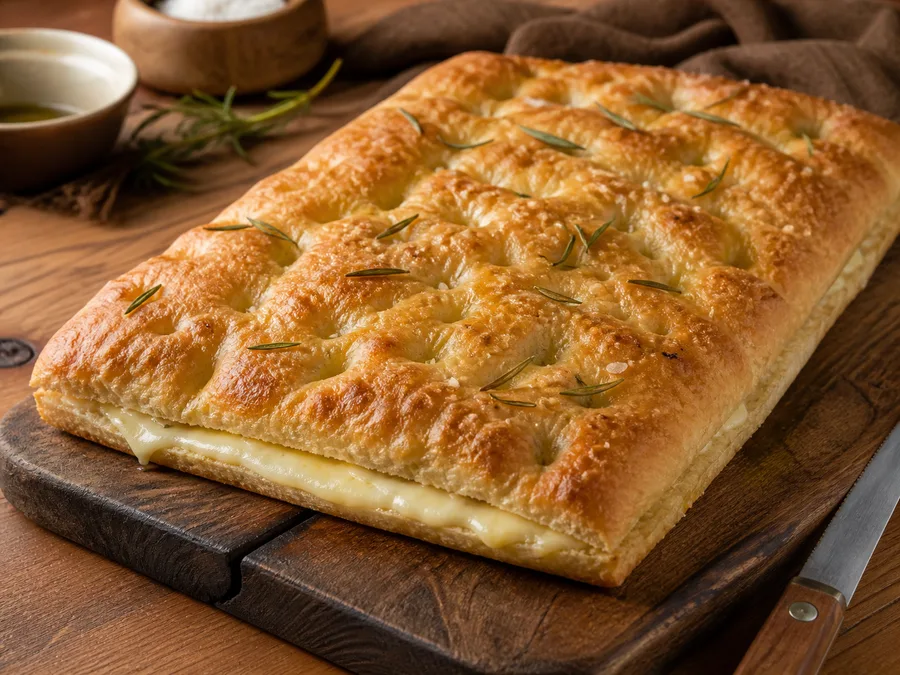 Фокачча с начинкой: четыре сыра | Фото подпункта 14 | Viva Cucina Фокачча с начинкой: четыре сыра: фото процесса приготовления — добавьте зелень, масло, сыр, лимон или специи только если они поддерживают основной вкус