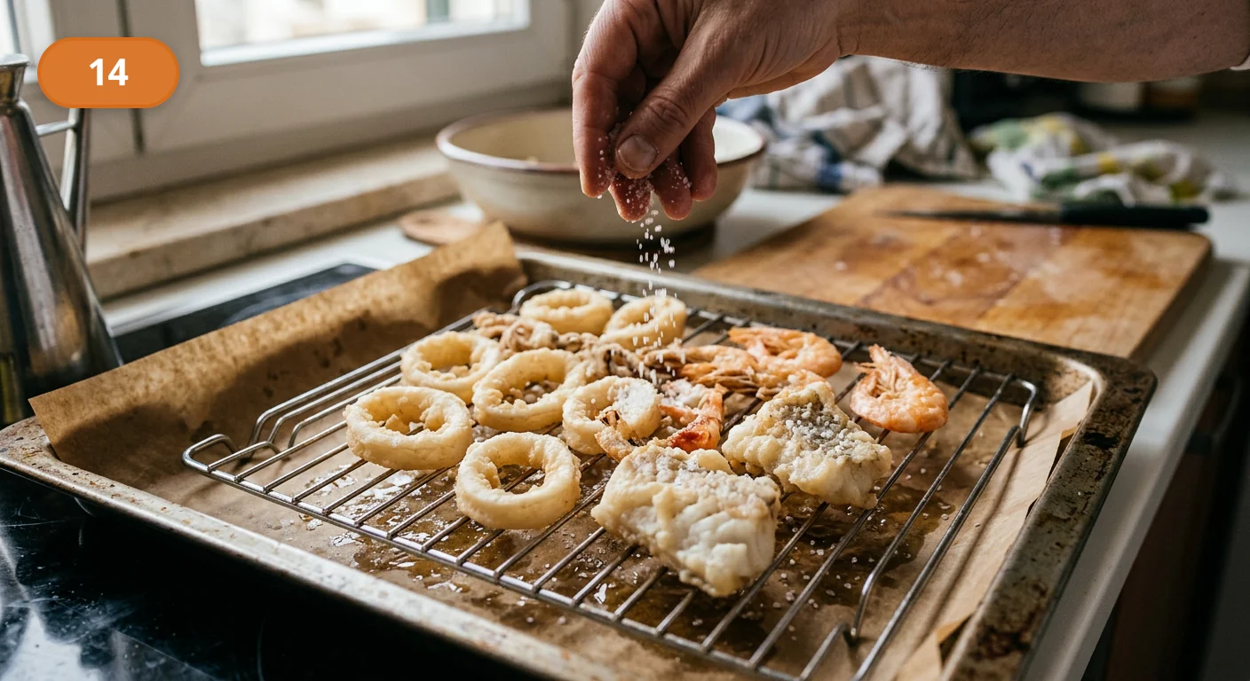 Фритто мисто: фото процесса приготовления — посолите fritto misto сразу после жарки