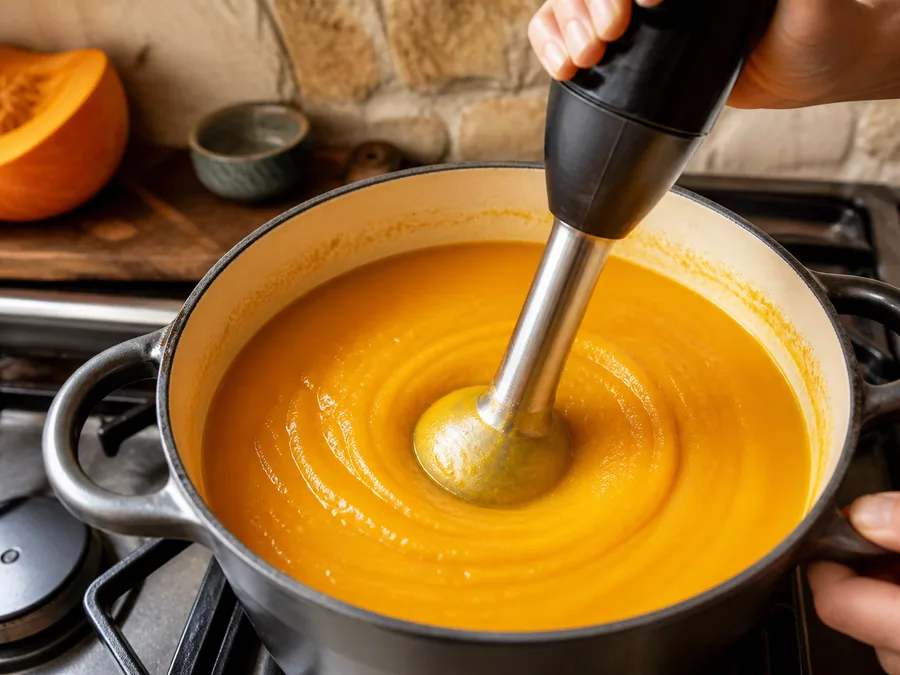 Крем-суп из тыквы по-итальянски | Фото подпункта 10 | Viva Cucina Крем-суп из тыквы по-итальянски: фото процесса приготовления — соберите подготовленные части блюда вместе и перемешайте или выложите их в нужной последовательности
