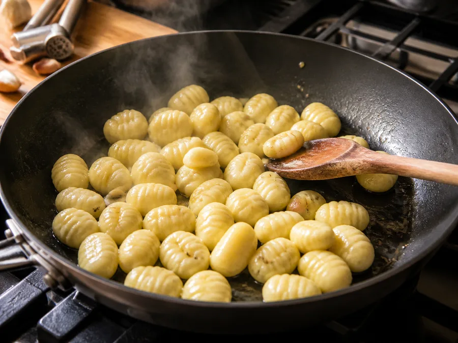 Ньокки с курицей и песто | Фото подпункта 10 | Viva Cucina Ньокки с курицей и песто: фото процесса приготовления — соедините подготовленные компоненты в широкой посуде, где их удобно перемешивать