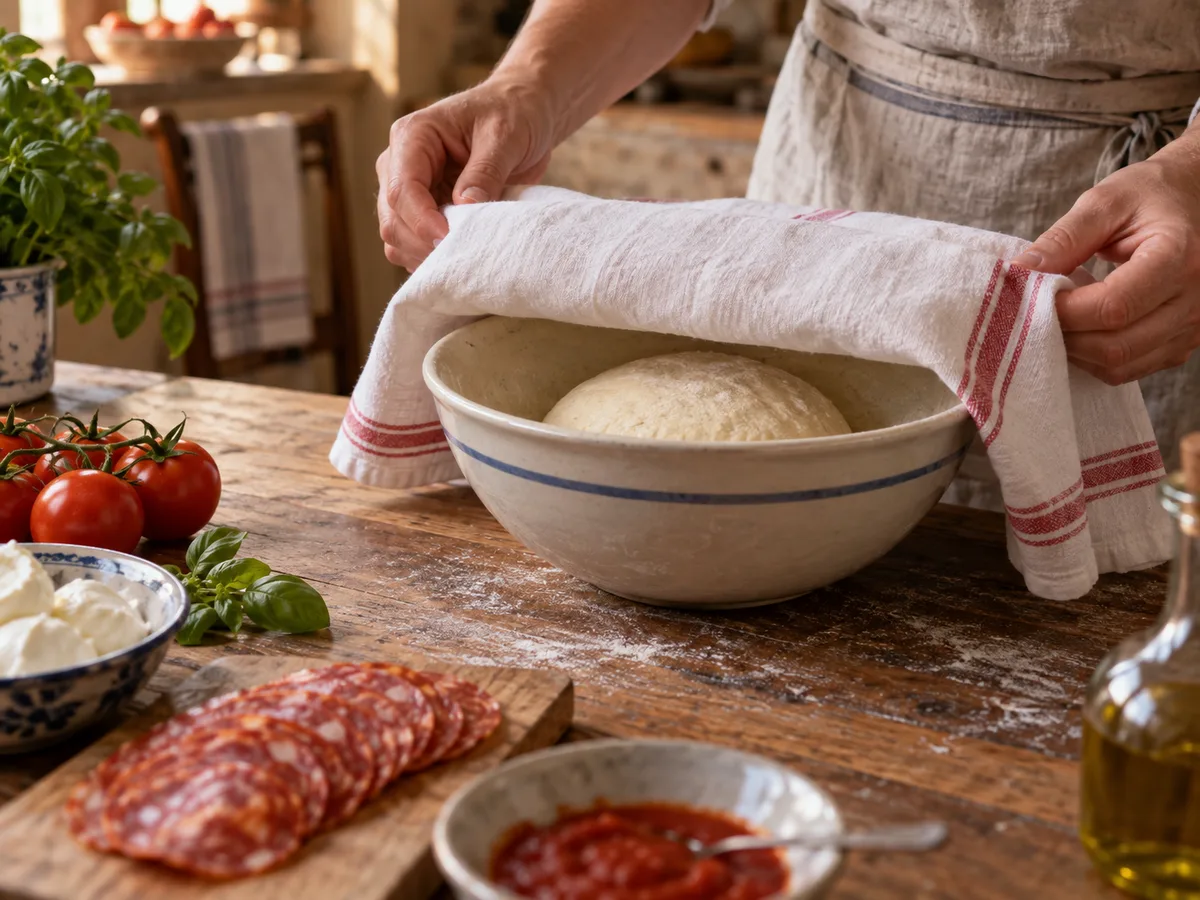 Скьяччата с начинкой: пепперони (острая салями) | Фото подпункта 5 | Viva Cucina Скьяччата с начинкой: пепперони (острая салями): фото процесса приготовления — накройте и оставьте в тепле